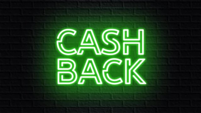 green neon video animation cash back