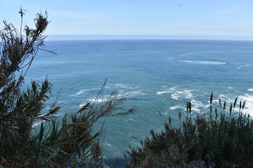 Hiking trail to Sao Lourenco with the blue ocean in Madeira, Portugal