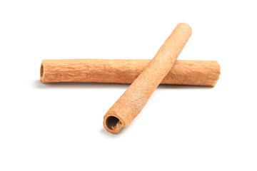 Cinnamon sticks isolated on white background. Sweet spice