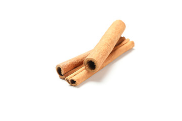 Cinnamon sticks isolated on white background. Sweet spice