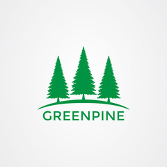 Pine tree icon logo design. vector illustration