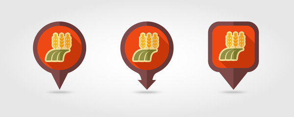 Ears of Wheat, Barley or Rye on Field pin map icon