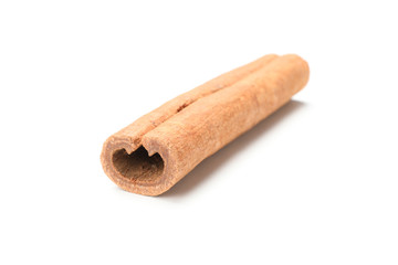 Cinnamon stick isolated on white background. Sweet spice