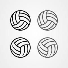 Set of volleyball icon vector template