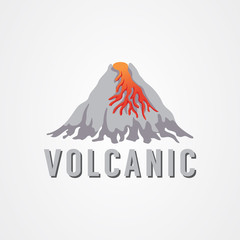 Volcanic eruption with lava vector illustration