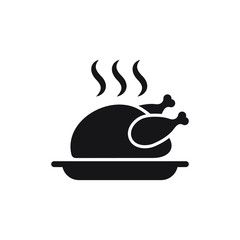 Chicken icon. chicken dish vector. chicken vector. chicken on plate vector.