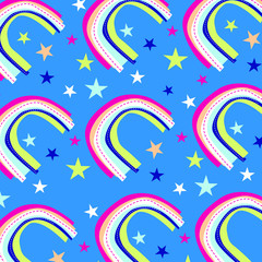 vector seamless background pattern with Rainbows