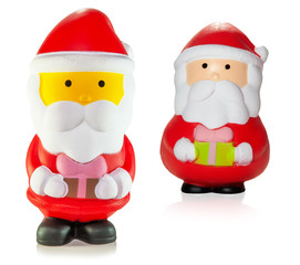 santa claus toy on white isolated background