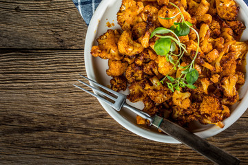 Cauliflower rosettes in a herbal marinade.