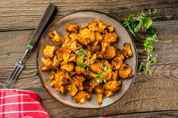 Cauliflower rosettes in a herbal marinade.