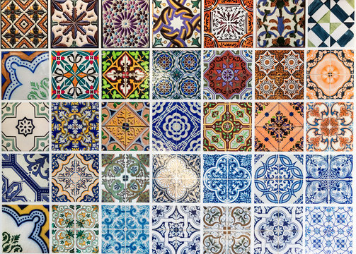 Ceramic tiles designed patterns made in Portugal