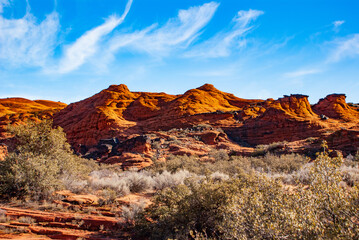 Clouds, Sandstone, and Lava in Snow Canyon State Park