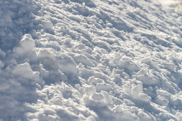 curious snow texture formation similar to flakes