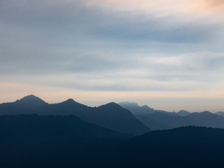 South tyrol mountain region at sunrise