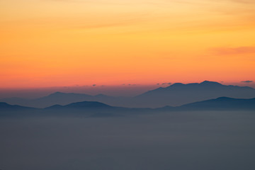 view from the cordillera los Andes with haze