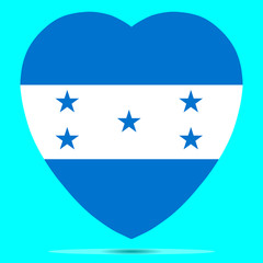 Honduras Flag In Heart Shape Vector