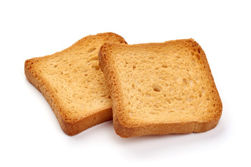 Roasted toast bread, isolated on white background