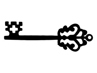 Vintage key vector with decorative elements