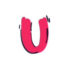 U letter logo handwritten with a felt-tip pen.