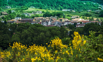 Fototapeta na wymiar mountain landscape of the small town Villa Latina in the Italian region Lazio