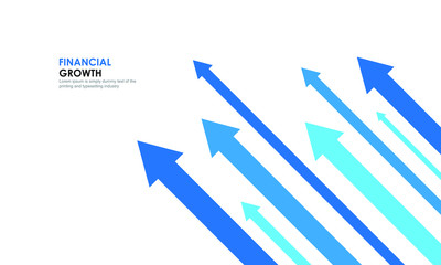 arrow graph, business progress, financial growth concept isolated on white background. Vector illustration