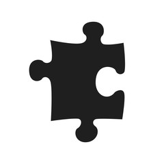 Puzzle icon flat vector black shape design illustration
