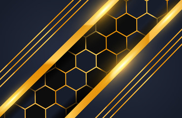 Geometric luxury gold metal background. Graphic design element for invitation, cover, background. Elegant decoration