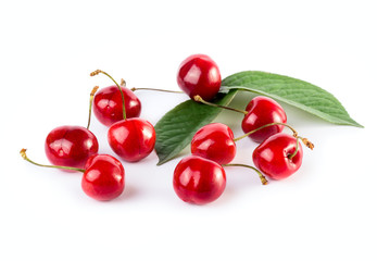 Obraz na płótnie Canvas Red fresh ripe cherries