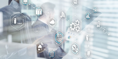 Business background skyline cityscape city abstract background investment trading concept.