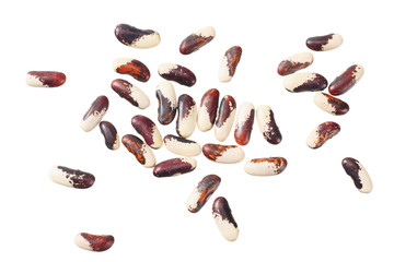 kidney beans isolated on white background. top view
