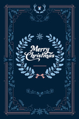Fototapeta na wymiar Christmas card - ornament and flourish frames, borders, decorative, calligraphy, modern, vintage, vector, illustration,