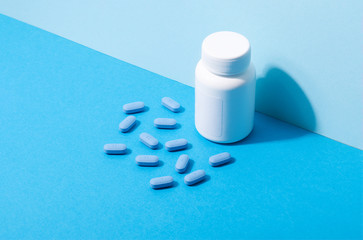 Open bottle of prescription PrEP Pills for Pre-Exposure Prophylaxis to help protect people from HIV..