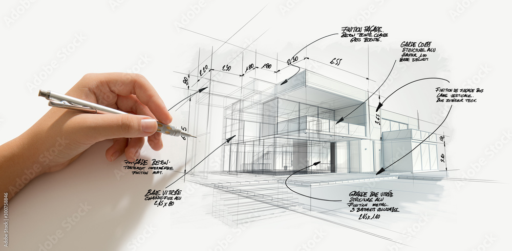 Aufkleber modern high end architecture project evolution