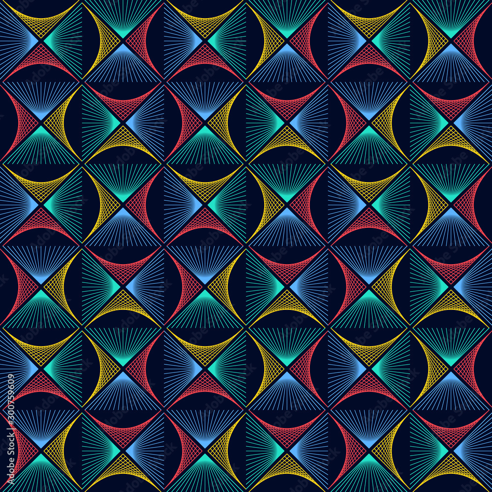 Poster abstract colorful rhombus wave lines background texture in geometric ornamental style. seamless desi