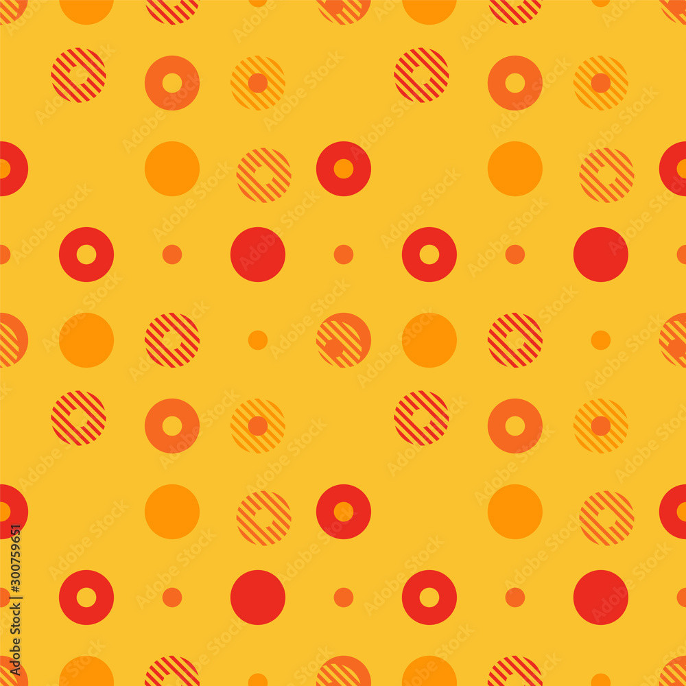 Poster abstract background seamless vector pattern made with circular geometric shapes or dots with line. c