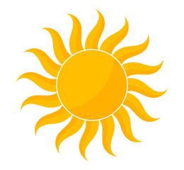 Yellow sun shape symbol icon