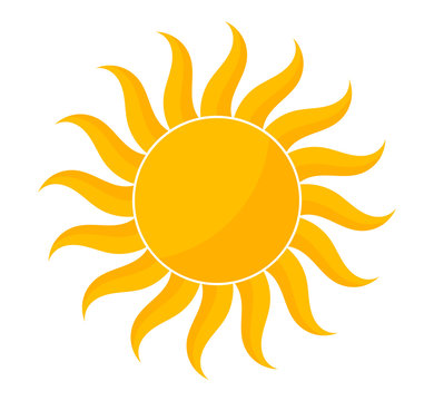 Yellow sun shape symbol icon