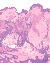 Fototapeta na wymiar Beautiful abstract lilac pink background. Acrylic painting. Marble texture. Mixed pink, pastel violet, lilac paints on wet paper. Contemporary design. Modern art technique. Elegant colours