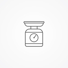 Kitchen scale vector icon sign symbol