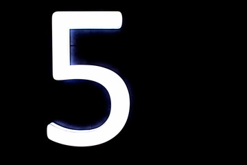 neon digit 5
