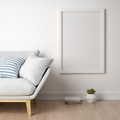 Interior of modern living room 3D rendering