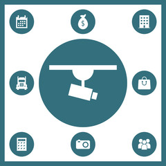 Security camera icon illustration isolated vector sign symbol