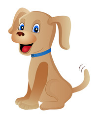 Cute cartoon dog isolated on a white background.