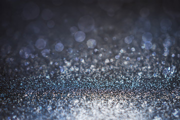 Silver and gray glitter with bokeh abstract background. Glitter and Christmas abstract background.