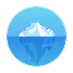 Cute cartoon iceberg isolated on a white background. Vector illustration.