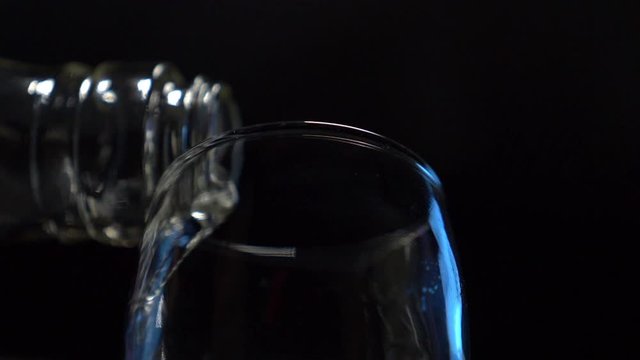 cognac is poured into a stack