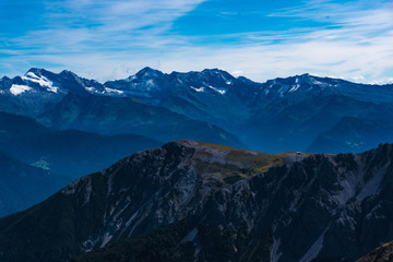 aerial view of the mountains, blaser and olperer, tyrol