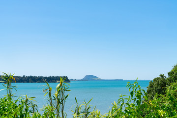 Mount Maunganui in distance across harbor from Plummber's Point