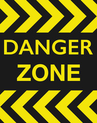 danger zone plate vector illustration warning