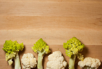 romanesco and cauliflower